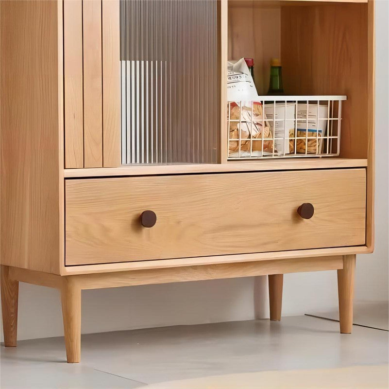 Solid Oak Wood Tall Bookcase Home Office Furniture Shelves Book Cabinet
