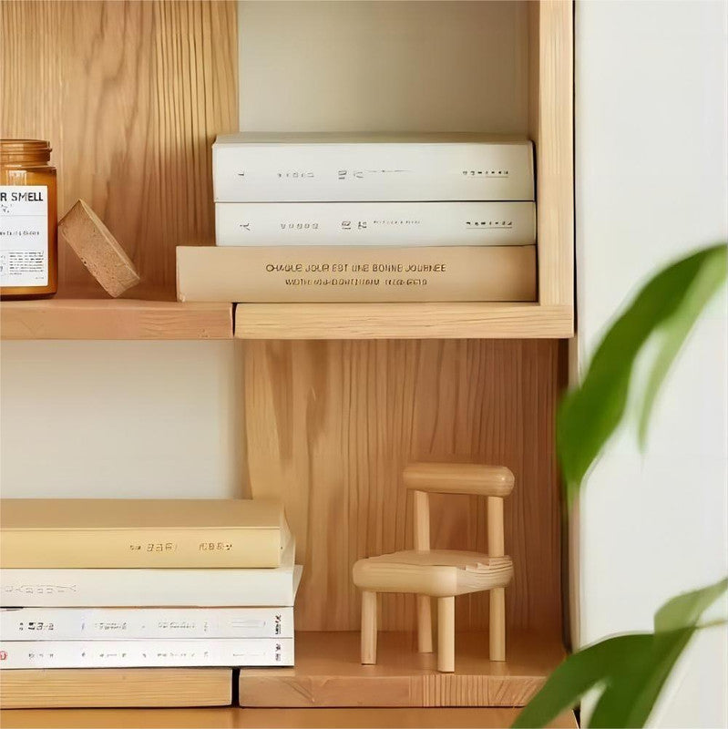 Natural Wooden Living Room Display Cabinet Display Cabinet Wall Mount Corner Shelves for Room (set of 2)