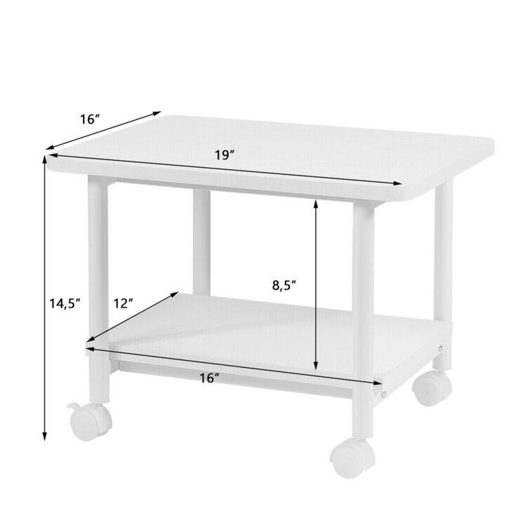 14.5'' H x 19'' W Printer Stand with Wheels