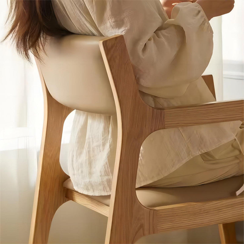 Upholstery Studying Chair Solid Wood Frame Living Room Home Solid Oak Wood Arm Chairs