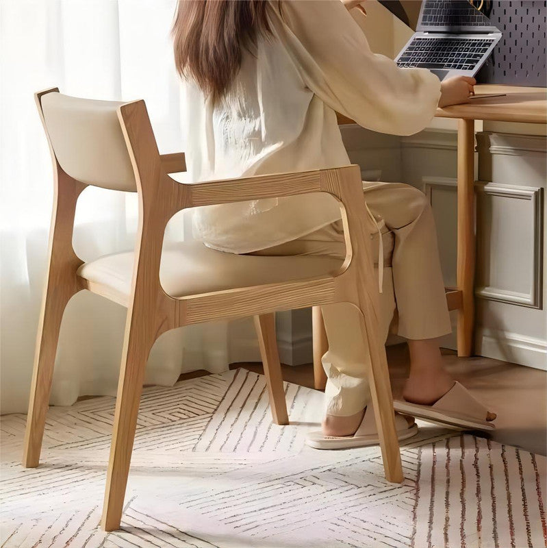 Upholstery Studying Chair Solid Wood Frame Living Room Home Solid Oak Wood Arm Chairs