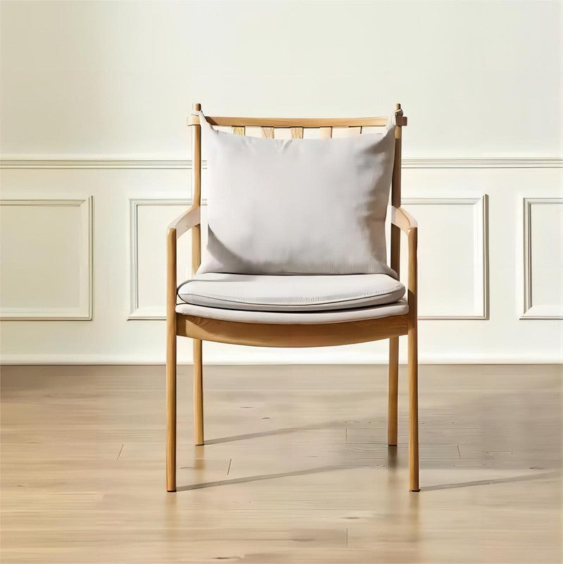 Modern Style Study Room Furniture Studying Chair Soft Cushion Oak Wood Frame Backrest Studying Chair