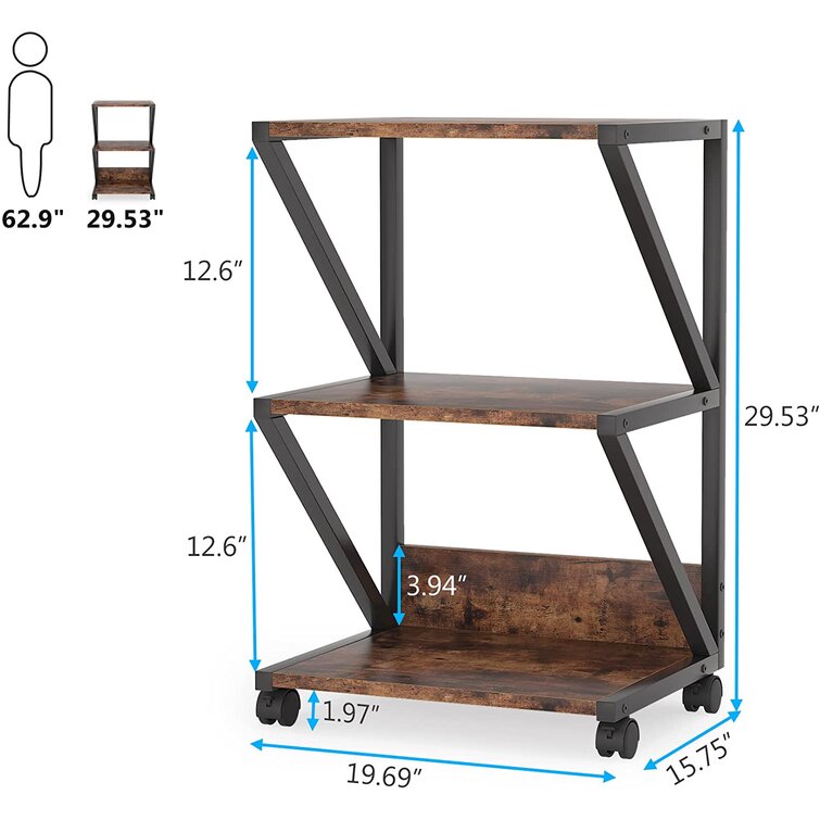 29.53'' H x 19.69'' W Printer Stand with Wheels