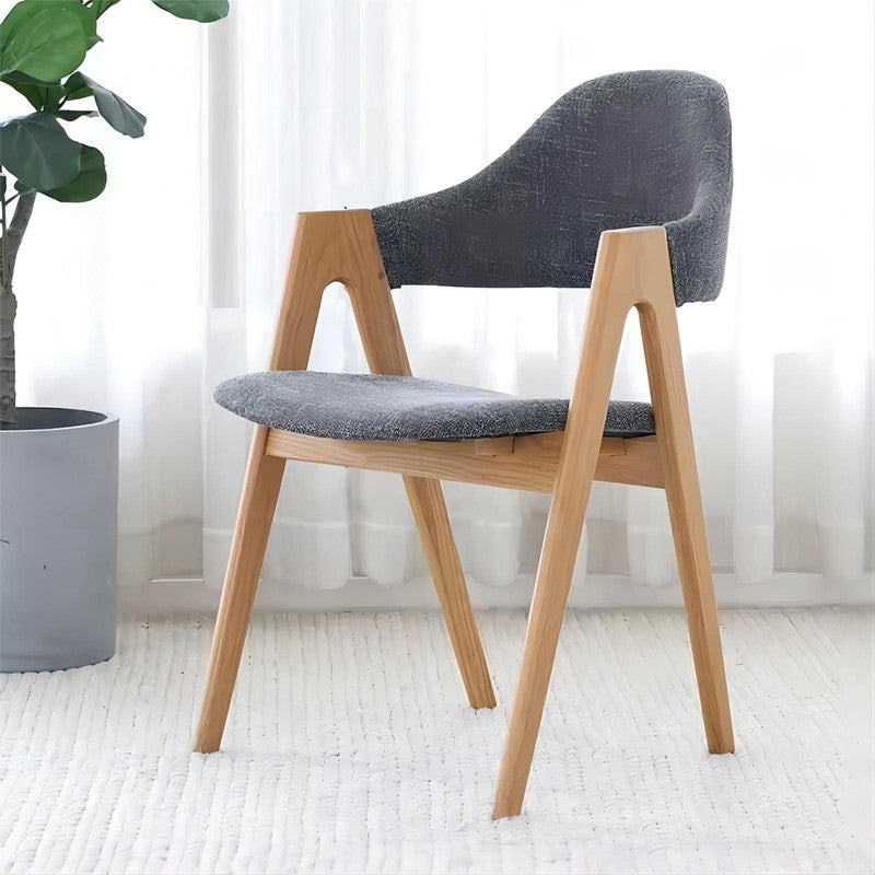 Solid Oak Wood Legs Upholstery Study Room Chairs