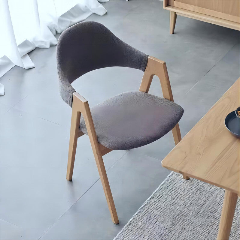 Solid Oak Wood Legs Upholstery Study Room Chairs