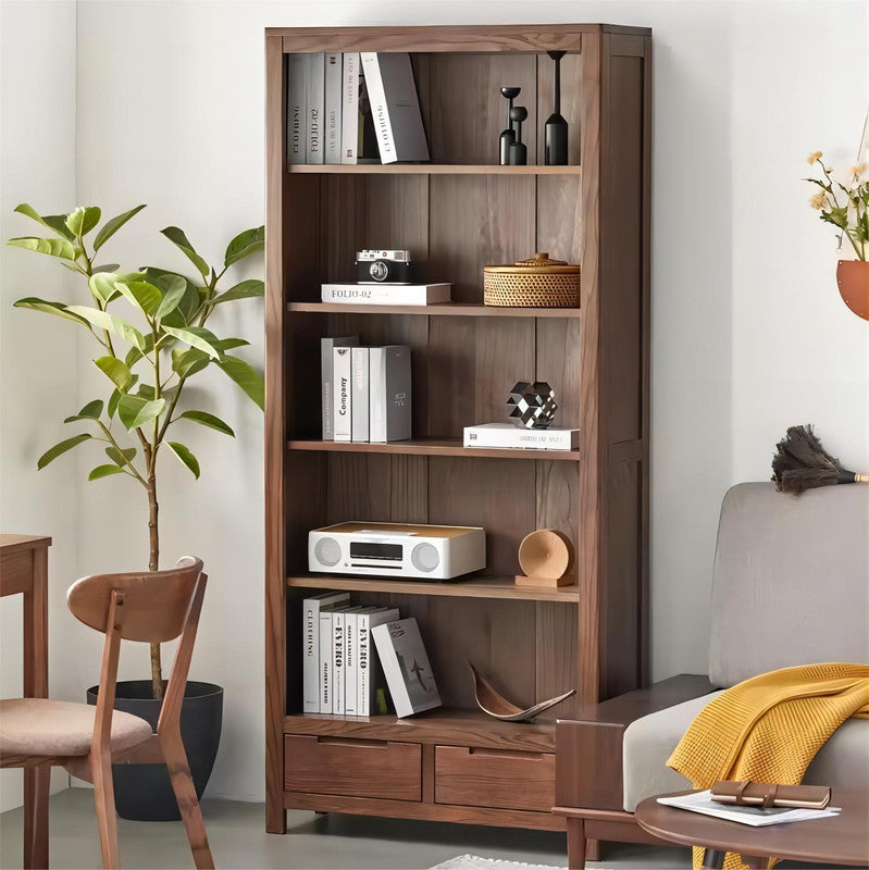 Modern Cabinet Black Walnut Solid Wood Bookcase Book Bookshelf (set of 3)