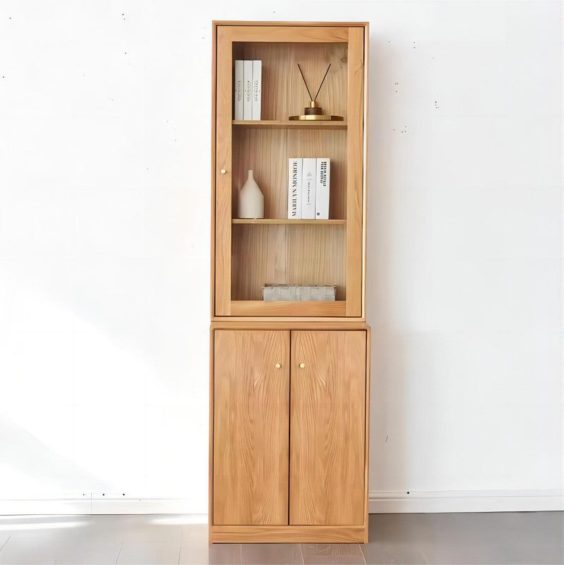 Solid Oak Wood Home Office Book Shelf Wooden Bookcase (set of 2)
