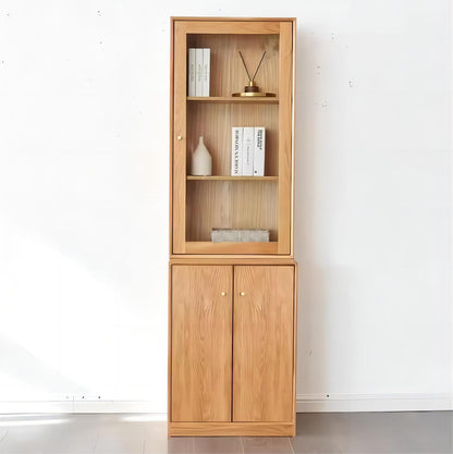 Solid Oak Wood Home Office Book Shelf Wooden Bookcase (set of 2)