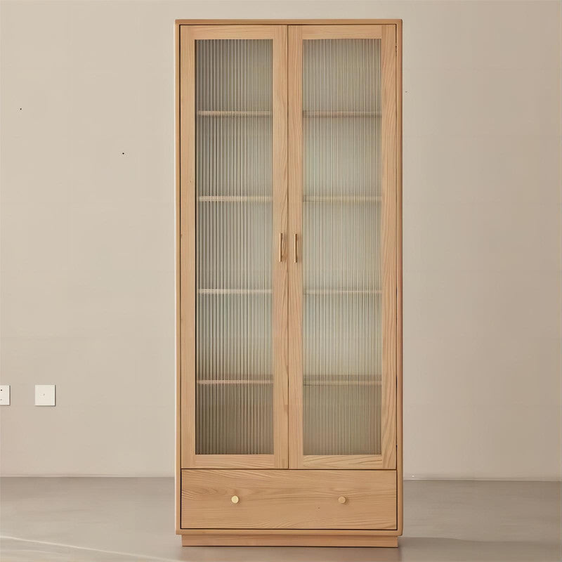 Modern Solid Oak Wood Bookcase Book Shelf Cabinet (set of 2)