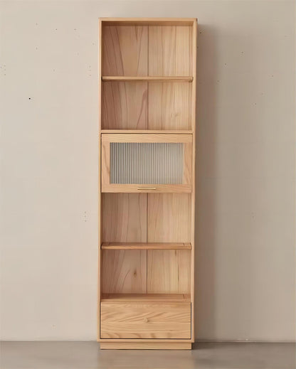Modern Solid Oak Wood Bookcase Book Shelf Cabinet (set of 2)