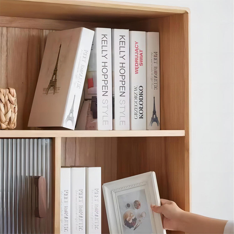 Solid Oak Wood Tall Bookcase Home Office Furniture Shelves Book Cabinet