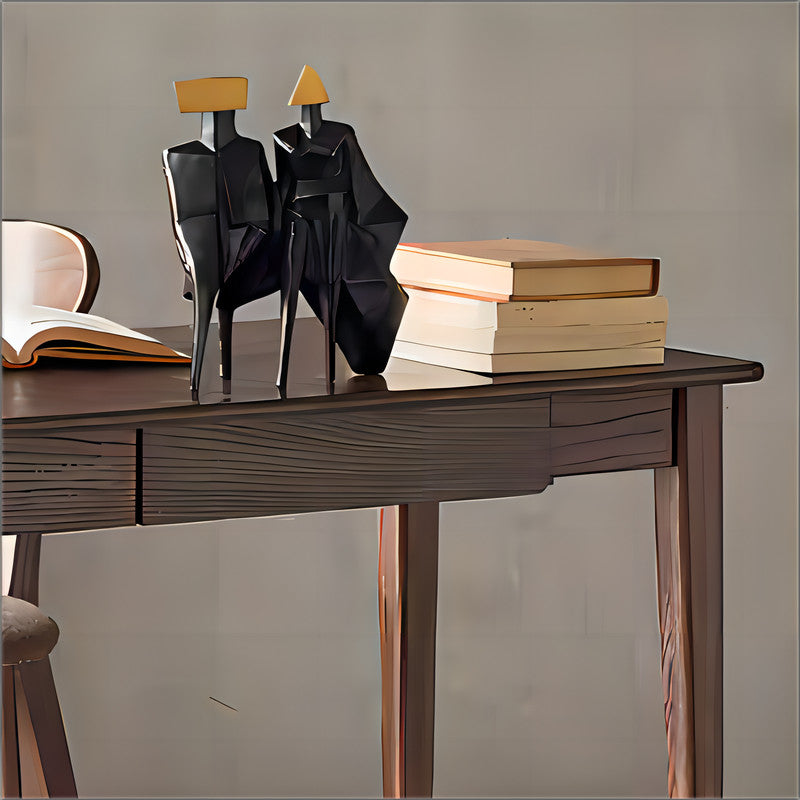 Solid Oak Wood Standing Desk with Drawers Study Room Furniture Table Office Desk