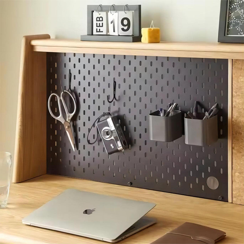 Simple Study Desk with Bookshelf and Drawers Combination Home Office Solid Wood Table