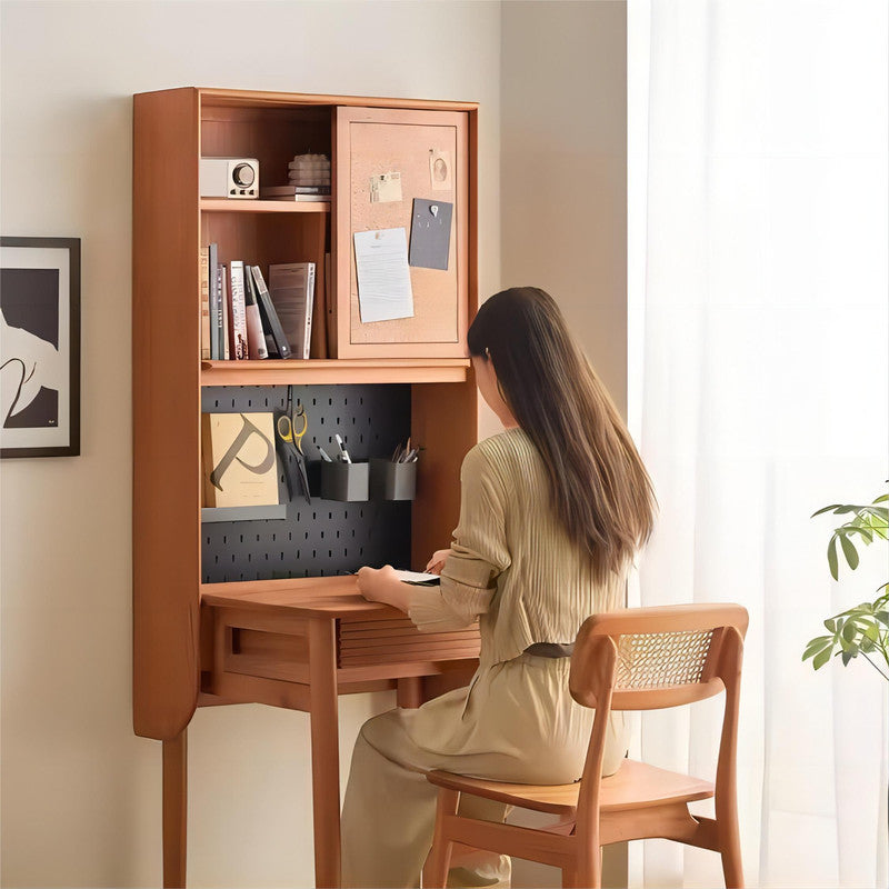Home Study Room Desk with Bookshelf Study Table