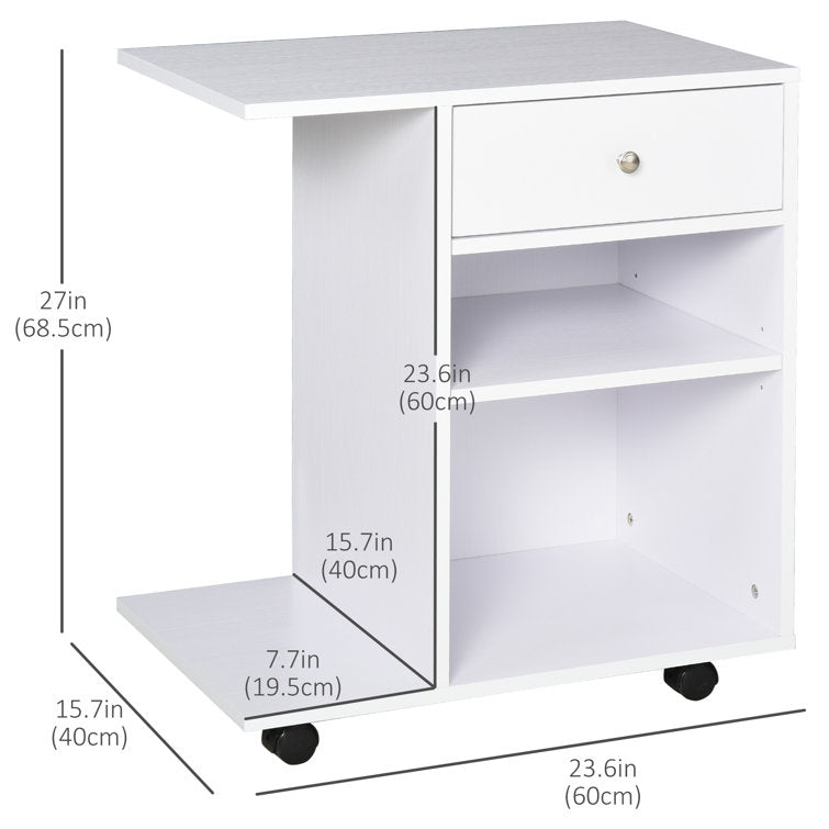 27'' H x 23.5'' W Printer Stand with Wheels