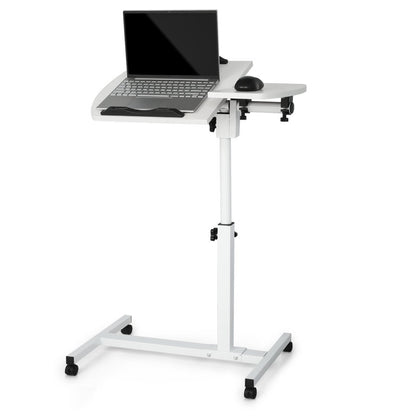 Mobile Rolling Laptop Cart Tray with Mouse Stand Adjustable